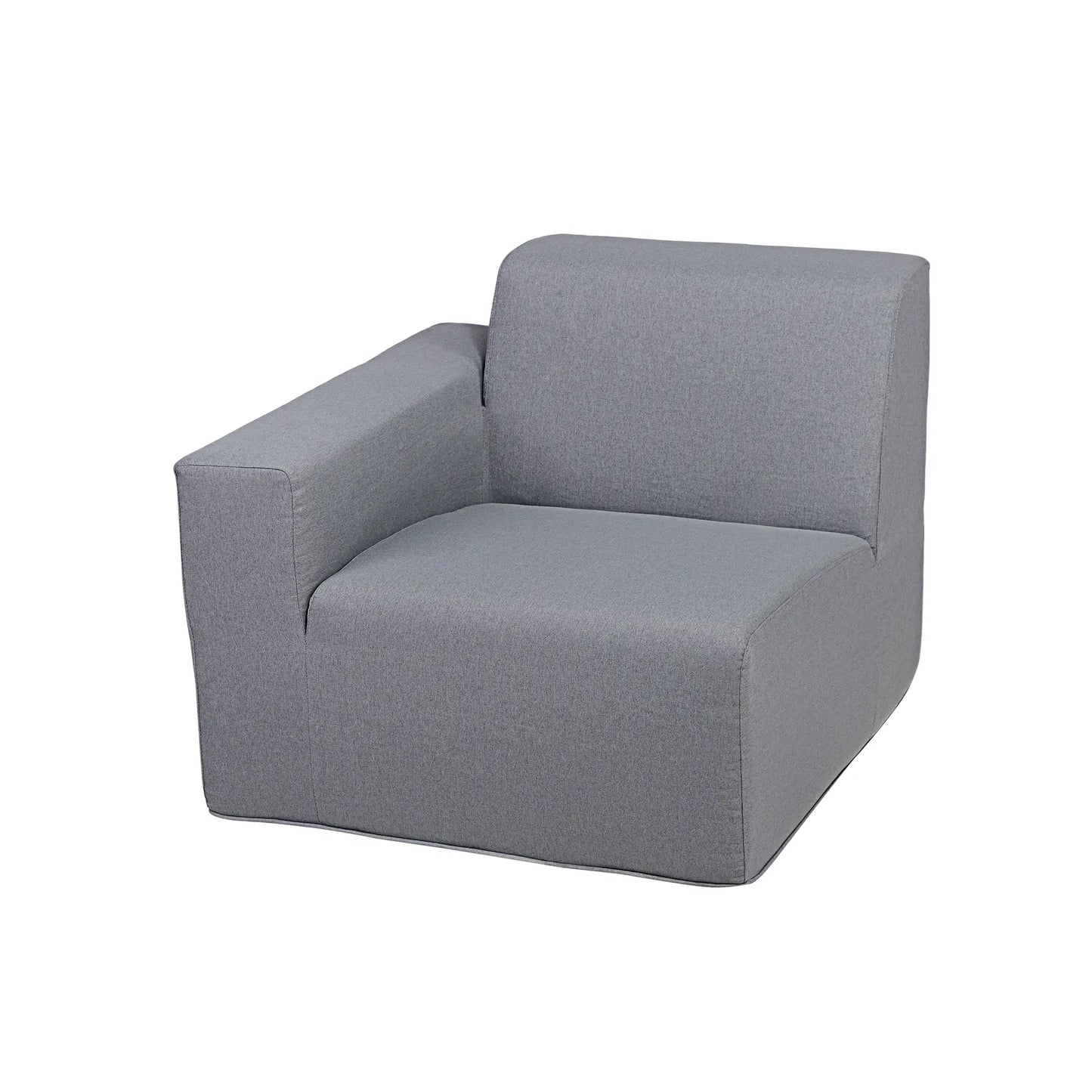Deko Living 4 Piece Seating Gray Compressed Foam Sectional Sofa and Ottoman Set  - CIF50017