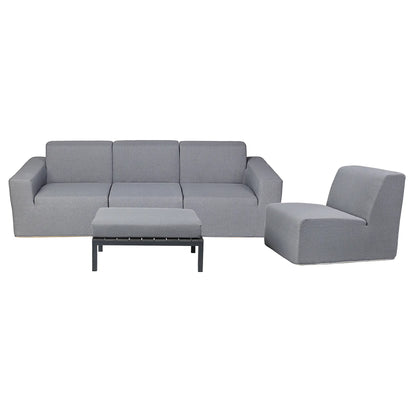 Deko Living 4 Piece Seating Gray Compressed Foam Sectional Sofa and Ottoman Set  - CIF50017