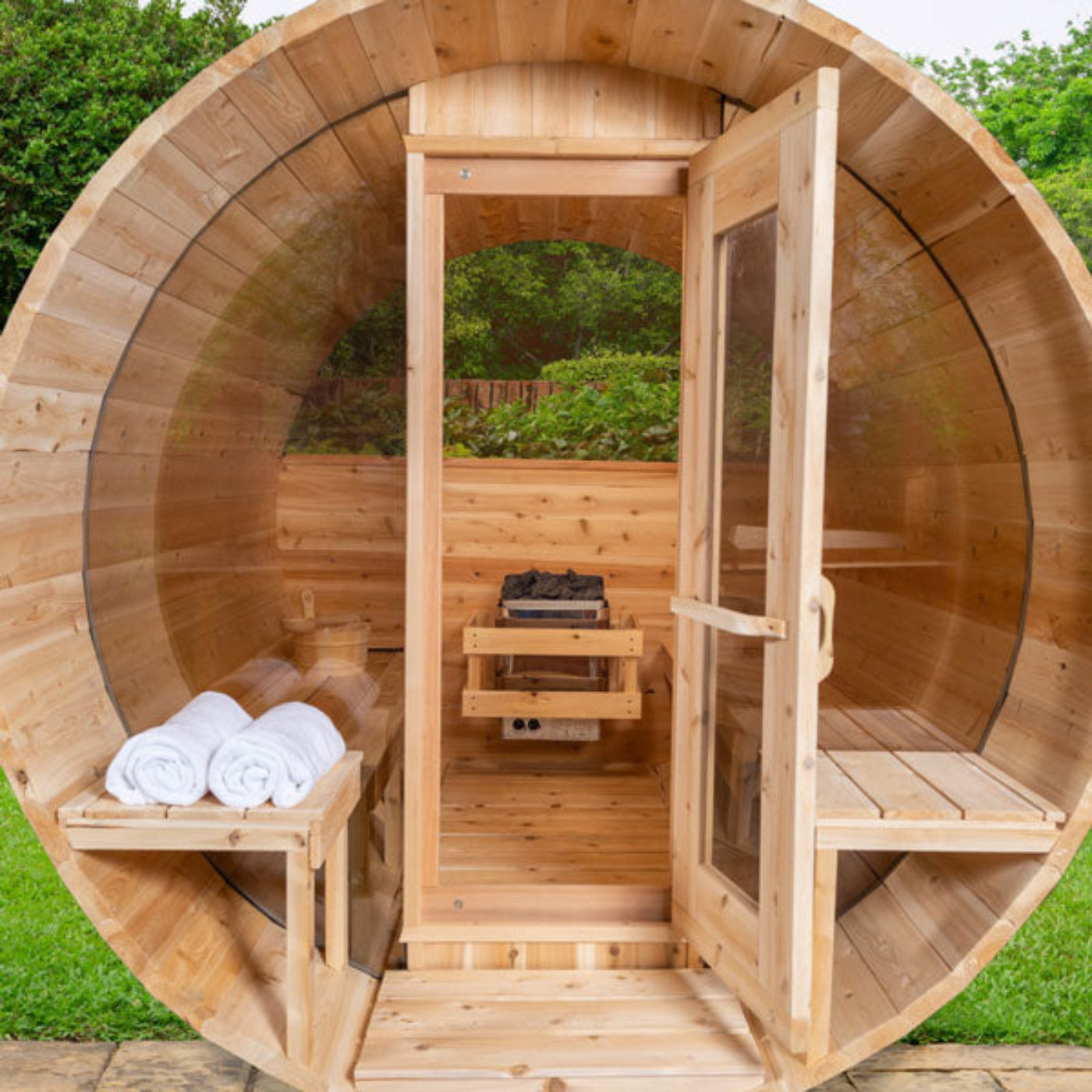 Dundalk LeisureCraft Tranquility MP Barrel Sauna - CTC2345MPW