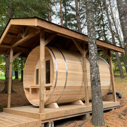 Dundalk LeisureCraft Canadian Timber Tranquility 4-5 Person Barrel Sauna CTC2345 - CTC2345-NH