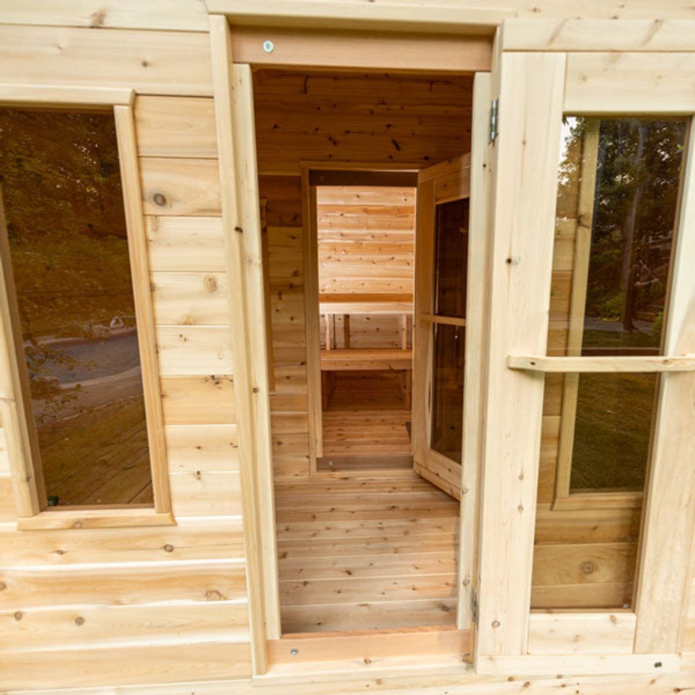 Dundalk LeisureCraft Canadian Timber Georgian 5-6 Person Cabin Sauna with Changeroom - CTC88CE