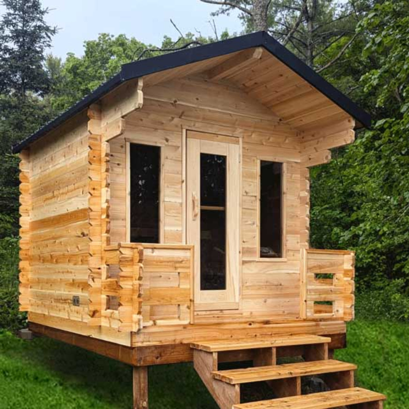 Dundalk Leisure Georgian Cabin Sauna with Porch CTC88PW - CTC88PW