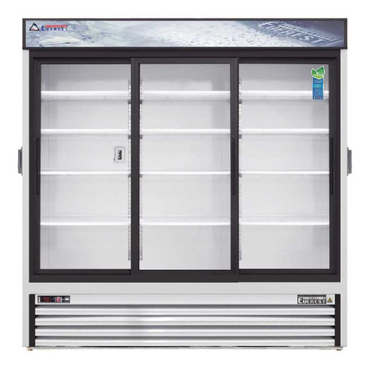 Everest Commercial 72" 3 Sliding Glass Door Chromatography Merchandiser Refrigerator 69 cu. ft. - EMGR69C