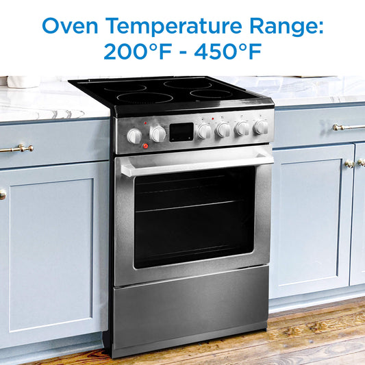 Danby - 24" Slide-In Smooth Top Range, ADA Compliant, Airfry, Manual Clean Ranges - DRCA240BSS