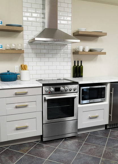 Danby - 24" Slide-In Smooth Top Range, ADA Compliant, Airfry, Manual Clean Ranges - DRCA240BSS