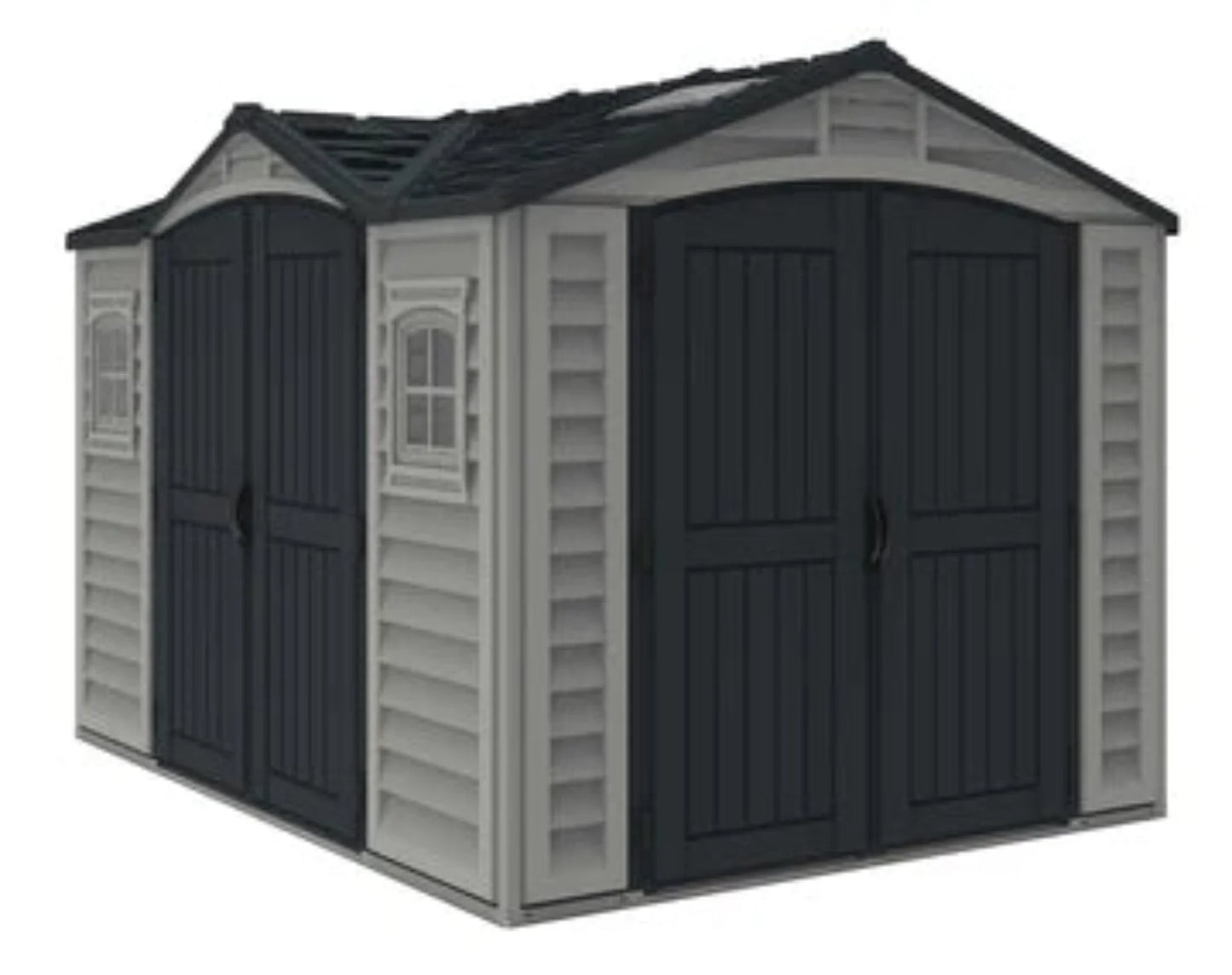 Duramax 10.5x8 Apex Pro Vinyl Shed w/ Foundation 40116