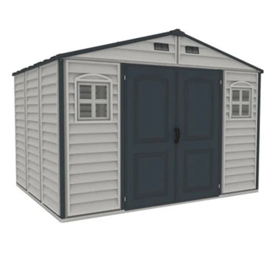 Duramax 10.5x8 Woodside PLUS Vinyl Shed w/ Foundation 30227