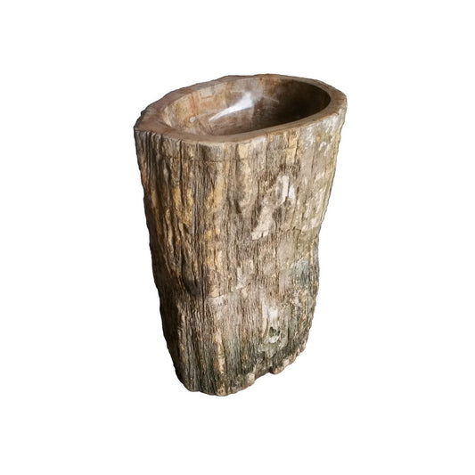 Eden Bath Natural Stone Pedestal Sink - Petrified Wood