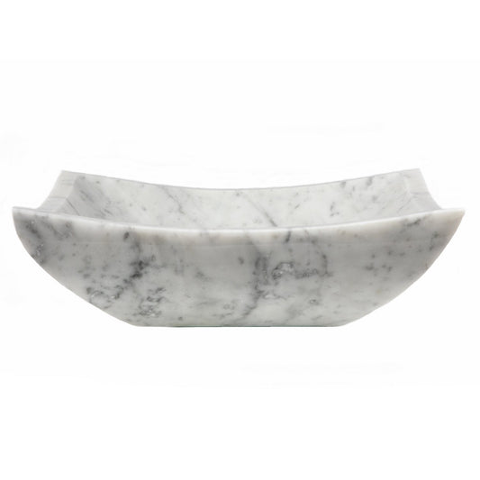 Eden Bath Square Deep Zen Sink - Carrara Marble - EB_S041CW-P