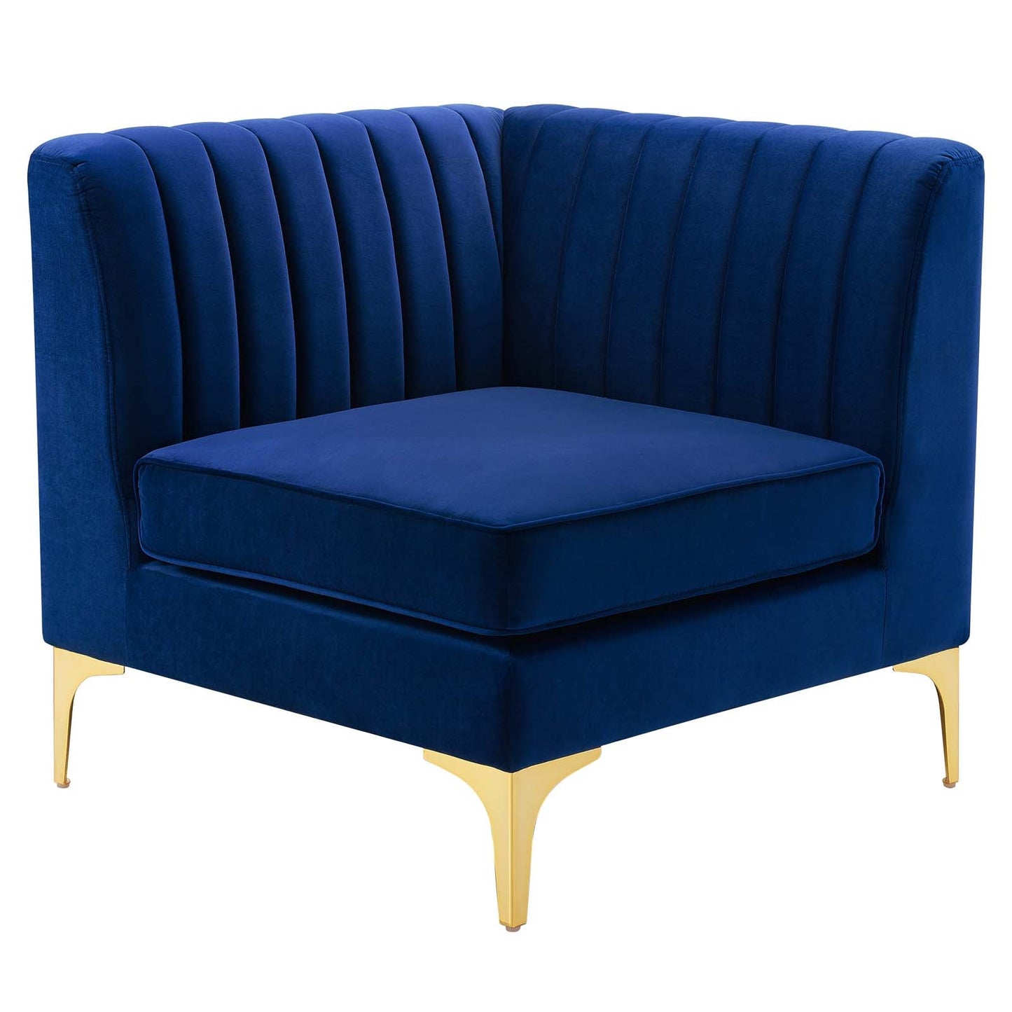 Modway Furniture Triumph Channel Tufted Velvet Corner Chair – Luxe Retro Modern Design for Stylish Living Spaces