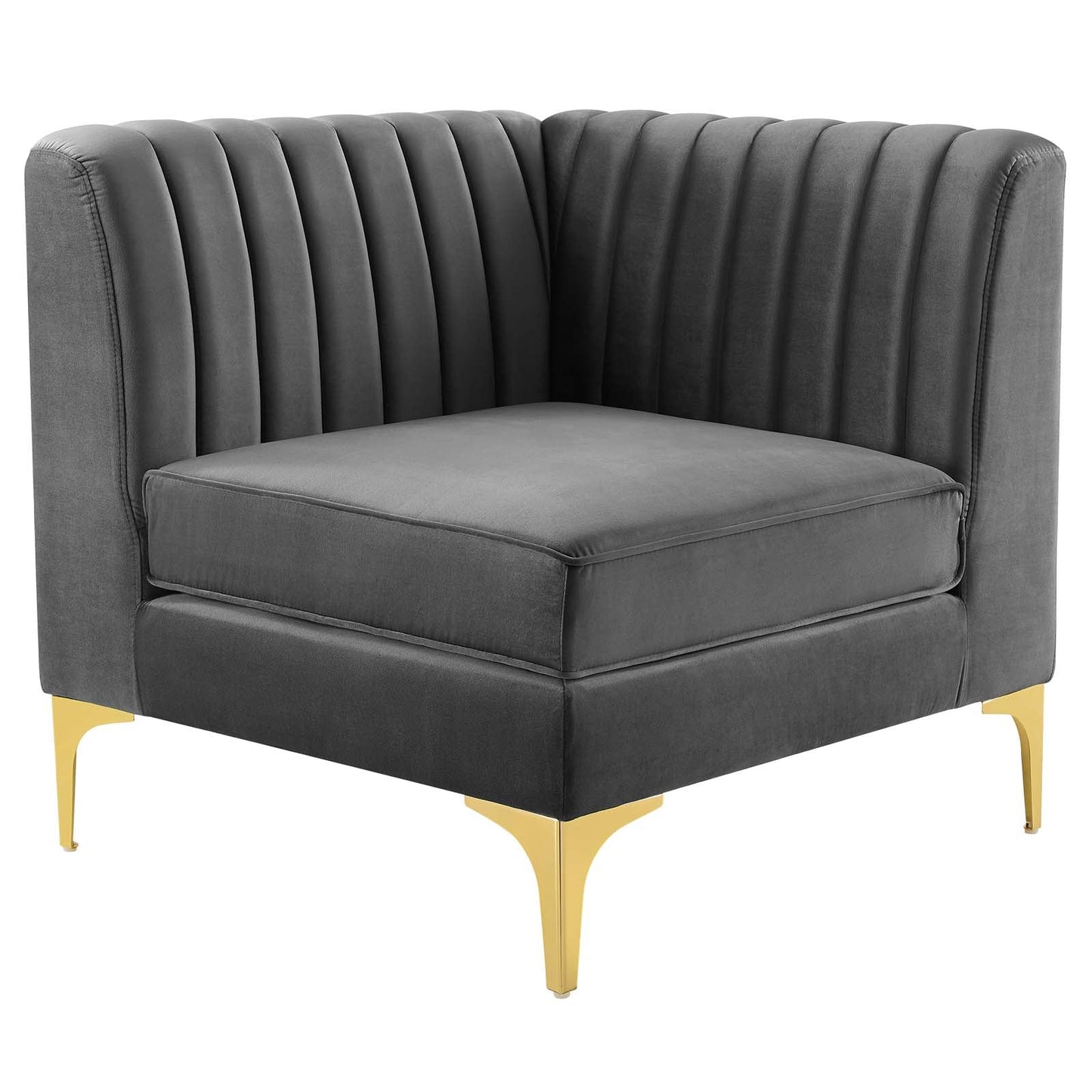 Modway Furniture Triumph Channel Tufted Performance Velvet Sofa - Luxe Glam Deco Design for Modern Living Spaces