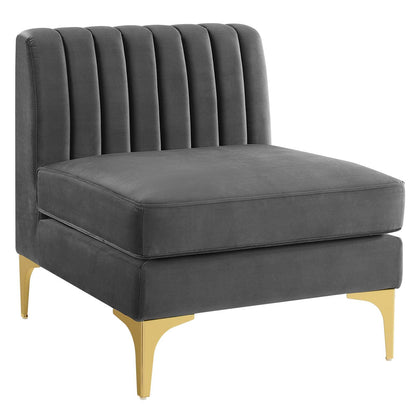 Modway Furniture Triumph Channel Tufted Performance Velvet Sofa - Luxe Glam Deco Design for Modern Living Spaces