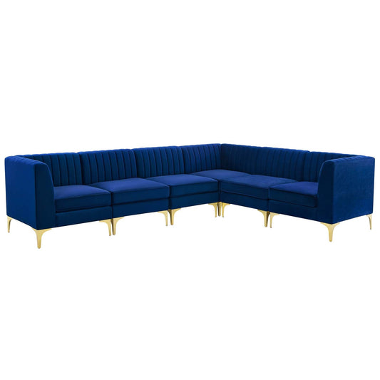 Modway Furniture Triumph Channel Tufted Performance Velvet Sectional Sofa - Luxurious Design & Comfort for Any Space