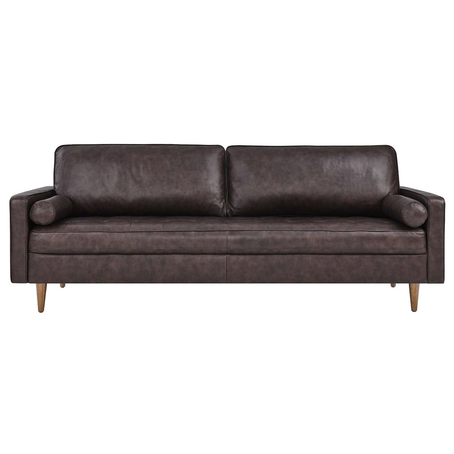 Modway Furniture Valour 88" Leather Sofa - Mid-Century Modern Design with Comfortable Tufted Style and Easy Assembly