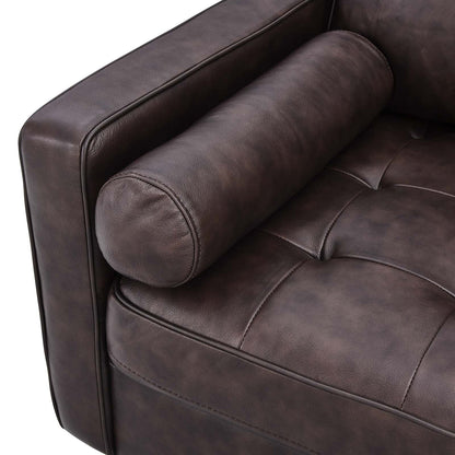 Modway Furniture Valour 88" Leather Sofa - Mid-Century Modern Design with Comfortable Tufted Style and Easy Assembly