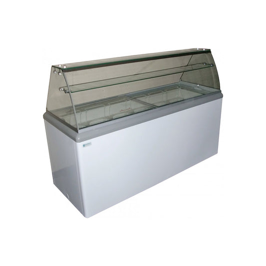 Excellence Industries - HBD-8HC, 51" Commercial Glass Door Ice Cream Dipping Cabinet Freezer (14) 3 Gallon Tubs 13.8 cu.ft. - HBD-8HC