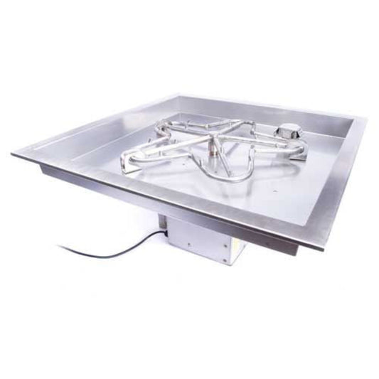 HPC 30″ Square Drop In Pan Torpedo Burner Electronic Ignition System - TOR-30FSSEI-SQBL-120VAC-NG
