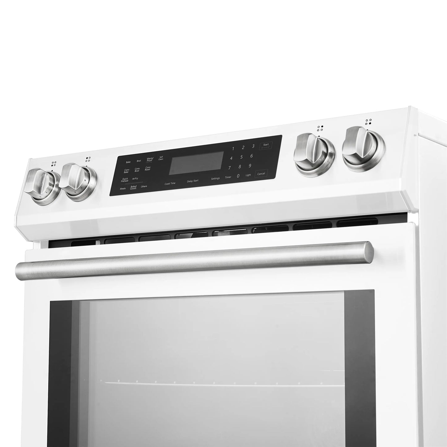Forno 5-Piece Appliance Package - 30-Inch Inducton Range, Under Cabinet Range Hood, Refrigerator with Water Dispenser, Dishwasher, and 24-Inch Microwave Oven in White with Antique Brass Trim - APW5-905-30WHT-MWO24