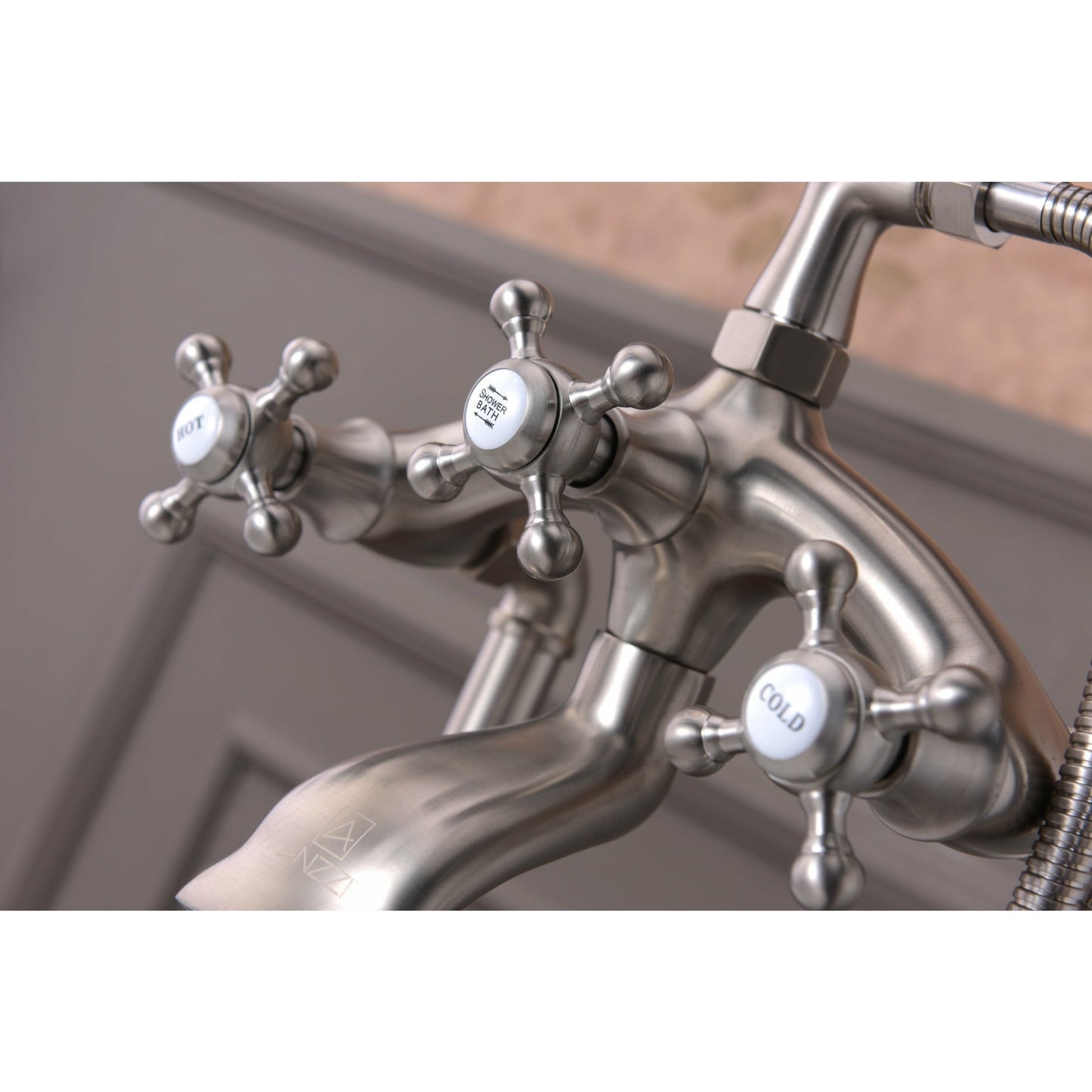 Anzzi Tugela 3-Handle Claw Foot Tub Faucet with Hand Shower FS-AZ0052 - FS-AZ0052BN