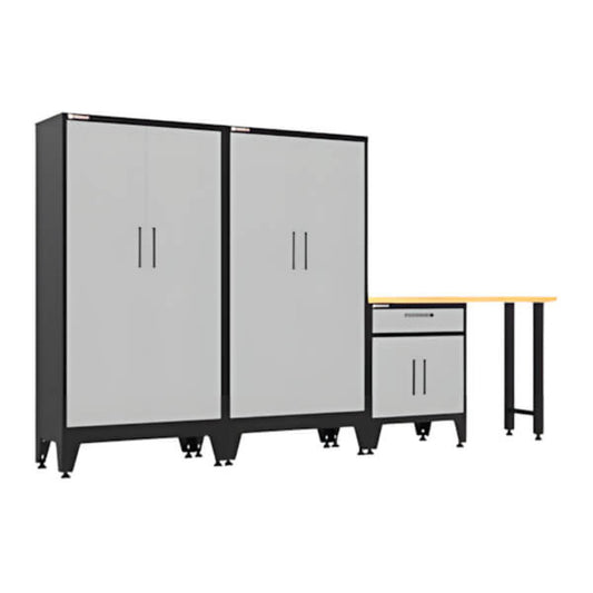Armadillo Tough Grey 4-Piece Garage Cabinet Set with Levelers - AR4PC138G