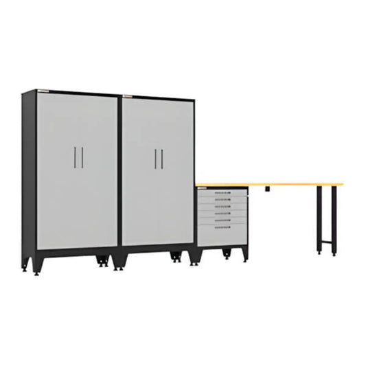 Armadillo Tough Grey 4-Piece Garage Cabinet Set with Levelers - AR4PC139G