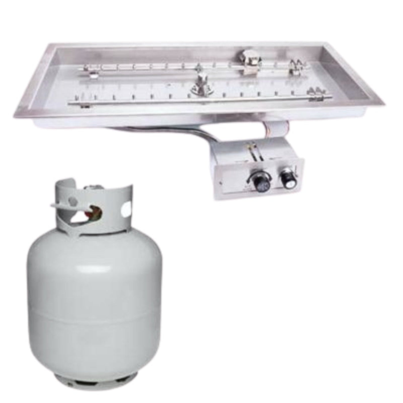 HPC Fire  H-Burner Rectangular Fire Pit Burner Insert - TOR-MLFPK24X12-H-FLEX-NG