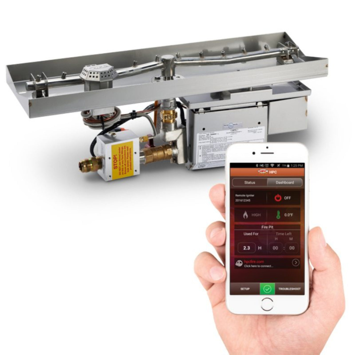 HPC Fire Linear Interlink Pan Fire Pit Burner Insert - TOR-MLFPK25X8-L-FLEX-NG