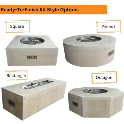 HPC Fire Ready-To-Finish Square Fire Pit Kit - U45S/MLFPK25CEK-NG