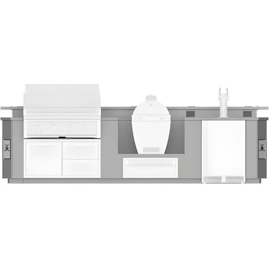 Hestan 12-Foot Outdoor Living Suite with Cutout for Kamado Grill - GESSK12