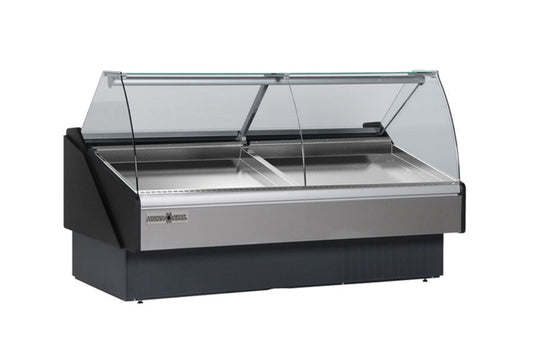 Hydra-Kool  | 52" Wide Self Contained Curved Glass Seafood Display Case - KFM-SC-50-S