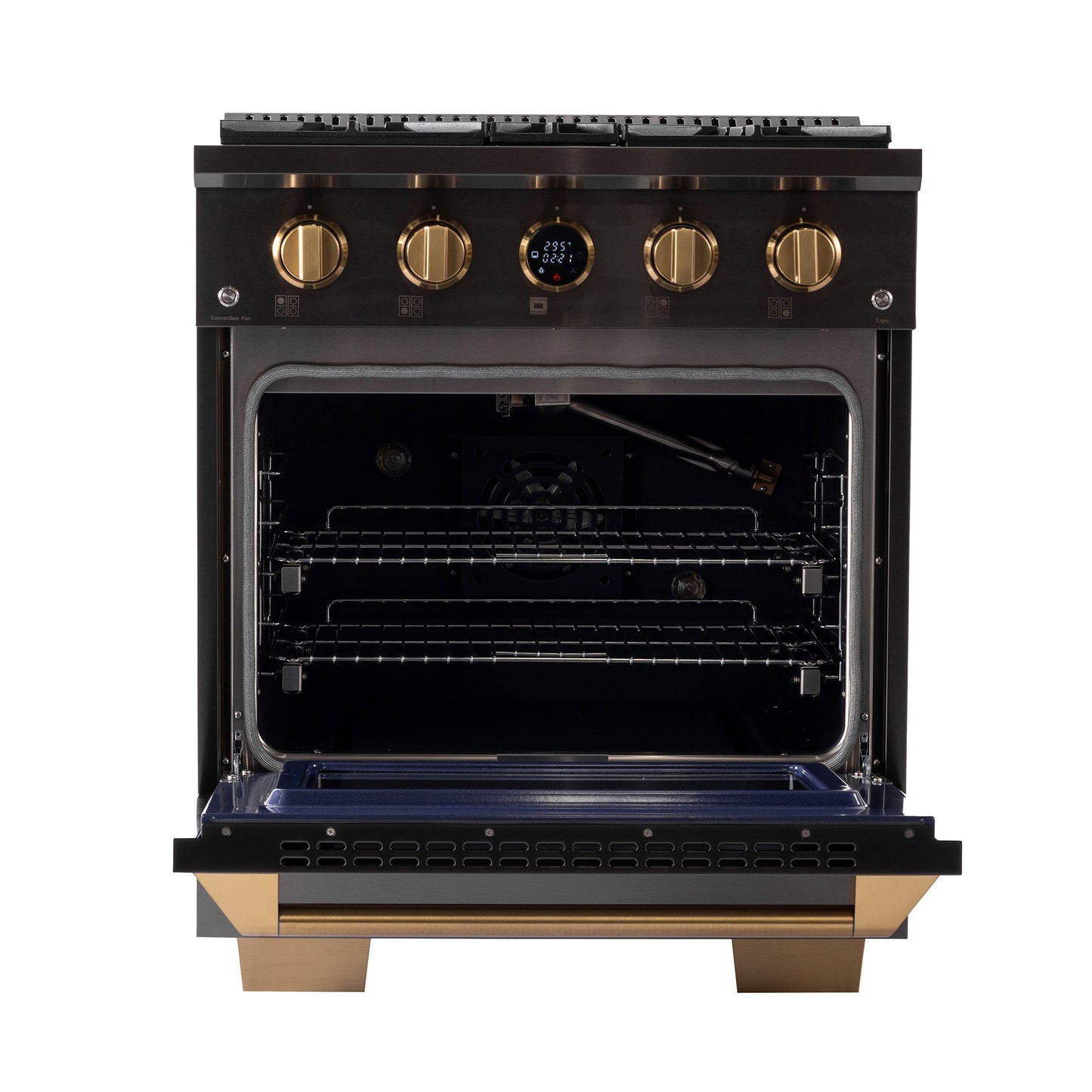 Kucht 30" 4.2 cu. ft. 4 Burner Natural Gas Dual Fuel Range in Titanium Stainless Steel with Digital Thermostat - KXD30