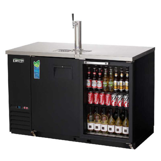 Everest Commercial 49" Back Bar Direct Draw Keg Refrigerator Cooler Beer Dispenser - EBDS2-BBG-24