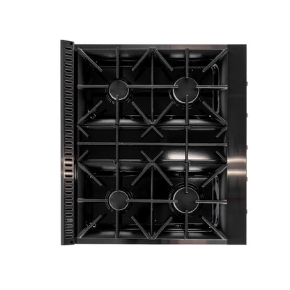 Kucht 30" 4.2 cu. ft. 4 Burner Natural Gas Dual Fuel Range in Titanium Stainless Steel with Digital Thermostat - KXD30