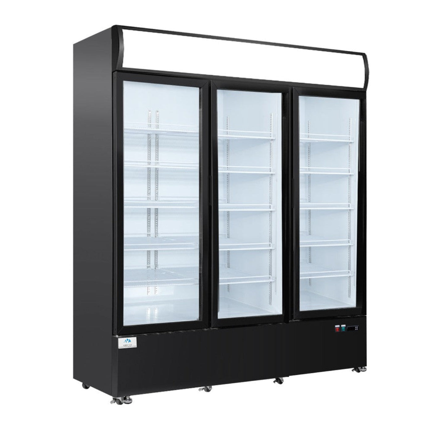 Chef AAA - LG-1480M3WP 74" Commercial 3 Glass Door Refrigerator Swing Merchandiser - LG-1480M3WP