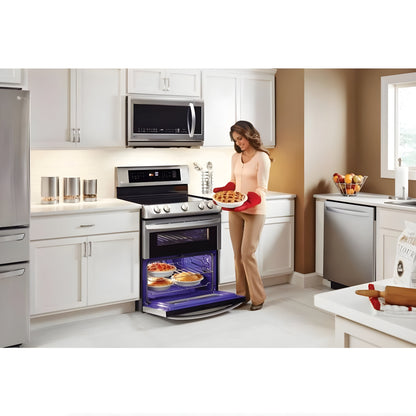 LG 30 in. Freestanding Electric Range with Double Oven in Stainless Steel 7.3 Cu.Ft. (LDE4413ST)
