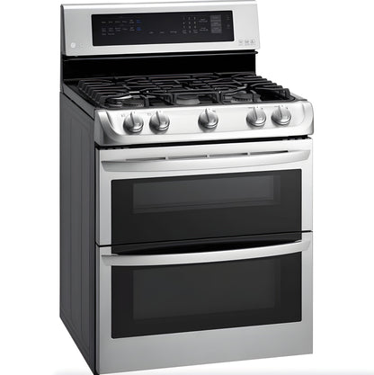LG 30 in. Freestanding Gas Range with Double Oven in Stainless Steel 6.9 Cu.Ft. (LDG4313ST)