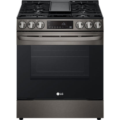 LG 30 in. 5.8 Cu Ft. Smart Wi-Fi Enabled Fan Convection Gas Slide-in Range with Air Fry & EasyClean (LSGL5833D)