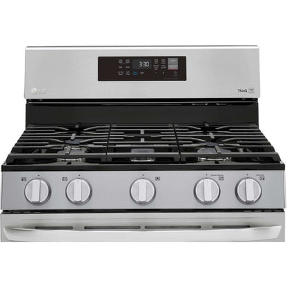 LG 30 in. 5.8-Cu. Ft. Gas Convection Smart Range with AirFry, Stainless Steel (LRGL5823S)