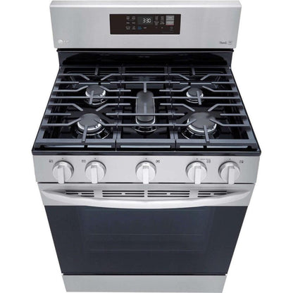 LG 30 in. 5.8-Cu. Ft. Gas Convection Smart Range with AirFry, Stainless Steel (LRGL5823S)