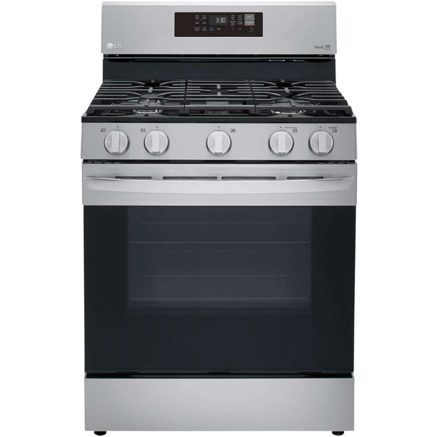 LG 30 in. 5.8-Cu. Ft. Gas Convection Smart Range with AirFry, Stainless Steel (LRGL5823S)