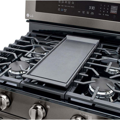 LG 30 in. 5.8-Cu. Ft. Gas Convection Smart Range with AirFry and InstaView, Black Stainless Steel (LRGL5825D)