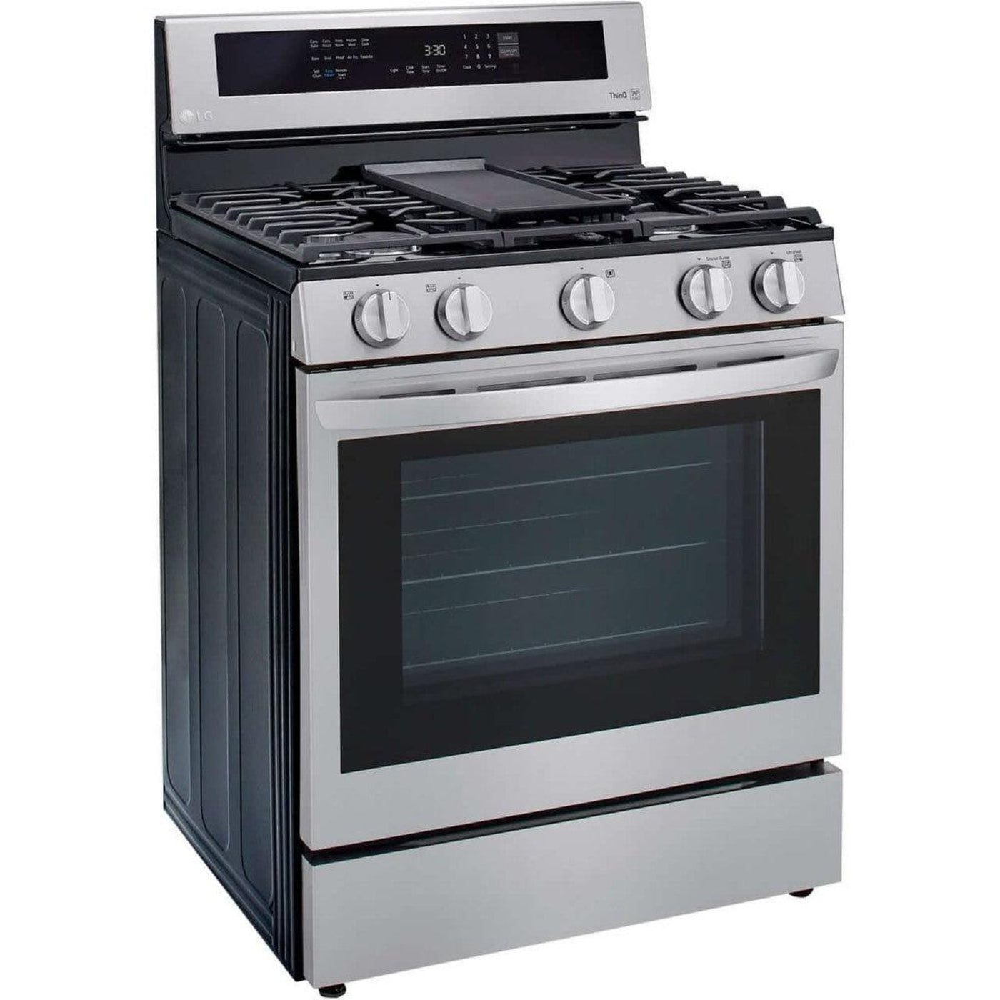 LG 30 in. 5.8-Cu. Ft. Gas Convection Smart Range with AirFry and InstaView, Stainless Steel (LRGL5825F)