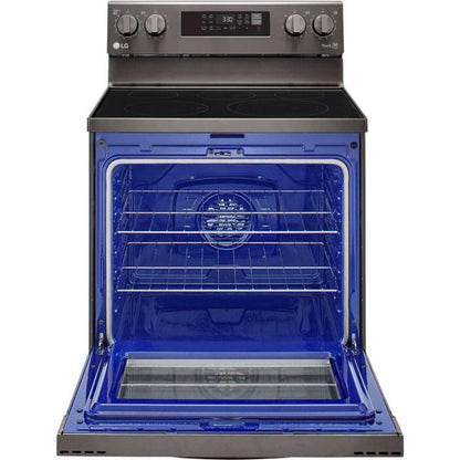 LG 30 in. 6.3-Cu. Ft. Electric Smart Range with EasyClean and AirFry Black Stainless Steel (LREL6323D)