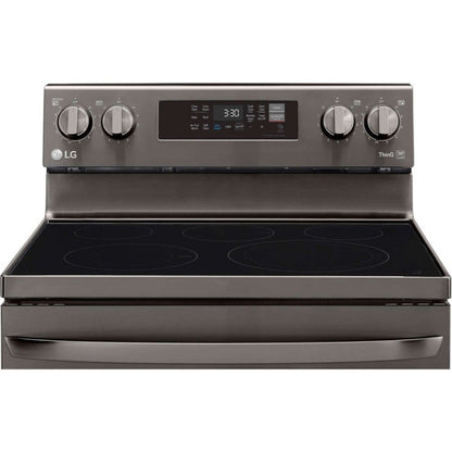 LG 30 in. 6.3-Cu. Ft. Electric Smart Range with EasyClean and AirFry Black Stainless Steel (LREL6323D)