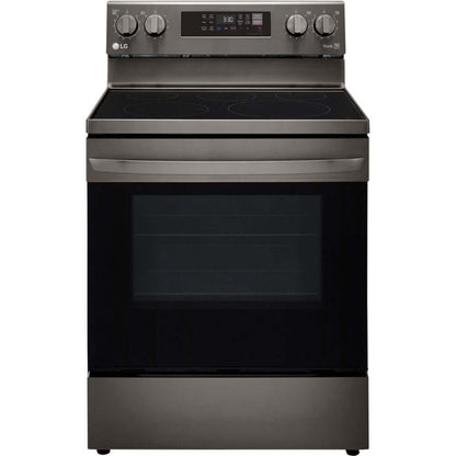 LG 30 in. 6.3-Cu. Ft. Electric Smart Range with EasyClean and AirFry Black Stainless Steel (LREL6323D)