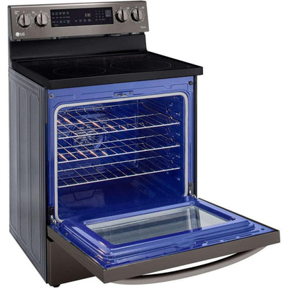 LG 30 in. 6.3-Cu. Ft. Electric Smart Range with InstaView and AirFry, Black Stainless Steel (LREL6325D)