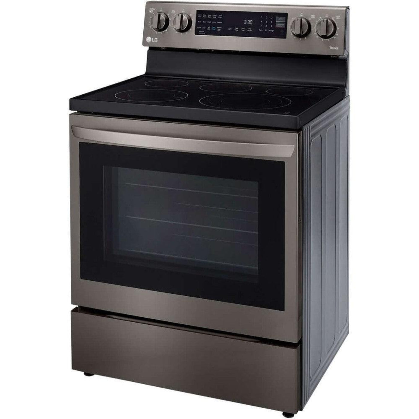 LG 30 in. 6.3-Cu. Ft. Electric Smart Range with InstaView and AirFry, Black Stainless Steel (LREL6325D)
