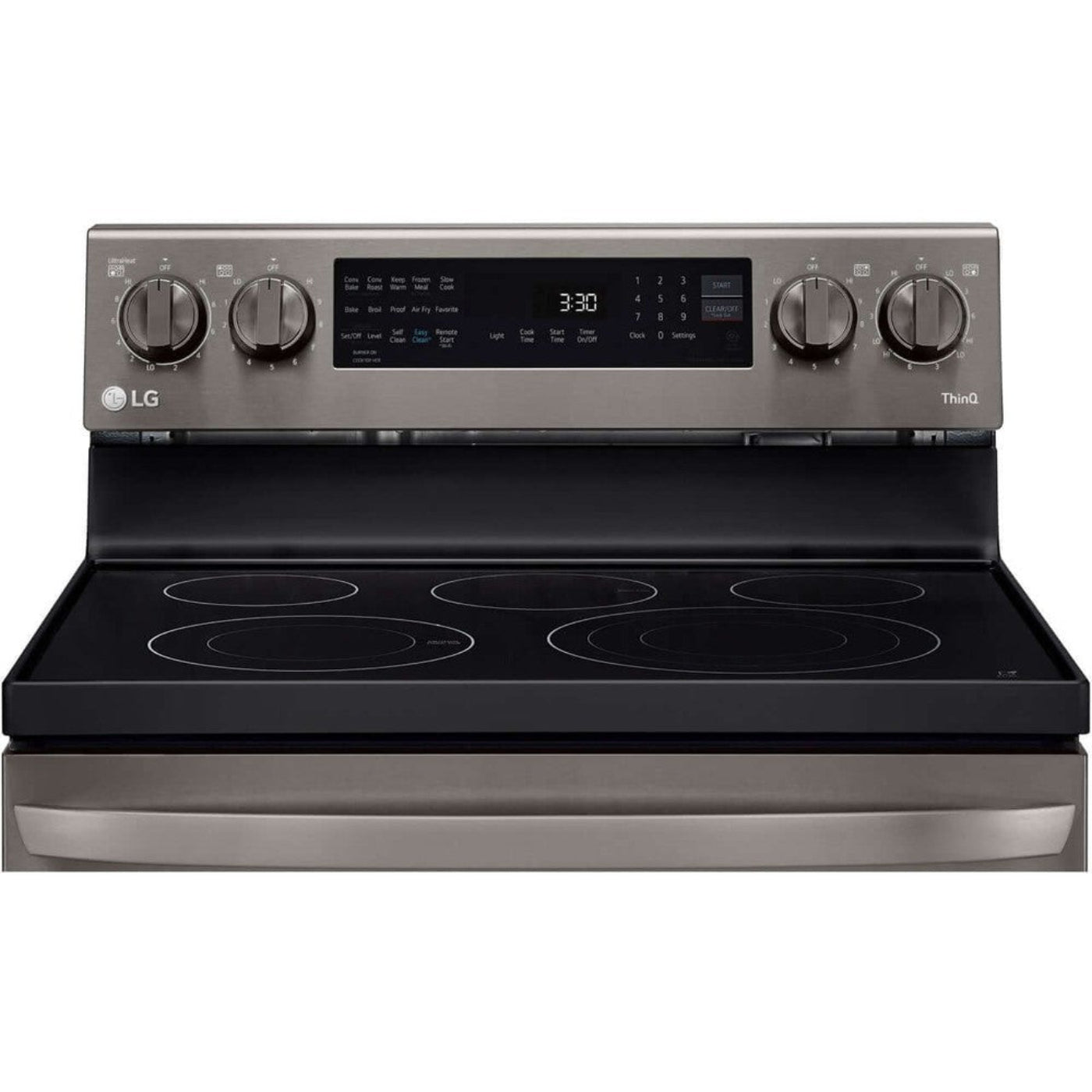 LG 30 in. 6.3-Cu. Ft. Electric Smart Range with InstaView and AirFry, Black Stainless Steel (LREL6325D)