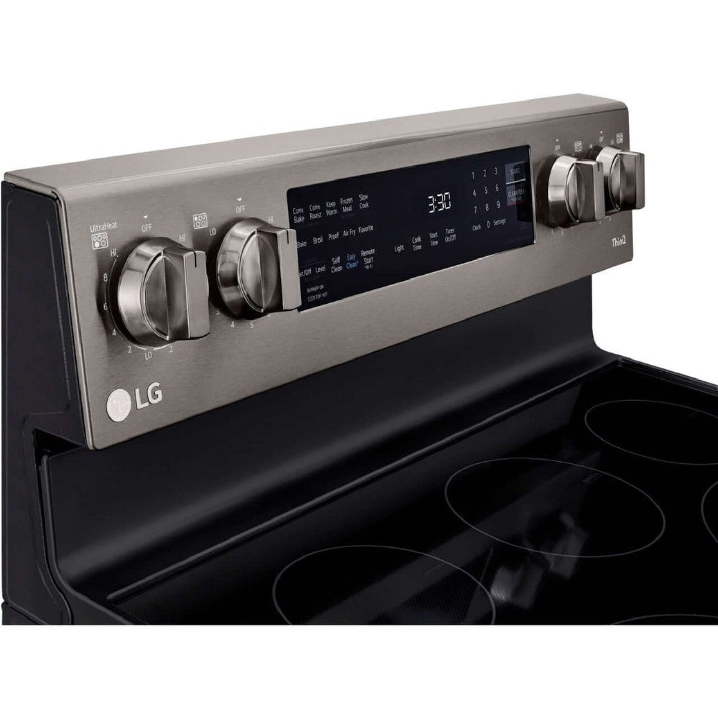 LG 30 in. 6.3-Cu. Ft. Electric Smart Range with InstaView and AirFry, Black Stainless Steel (LREL6325D)