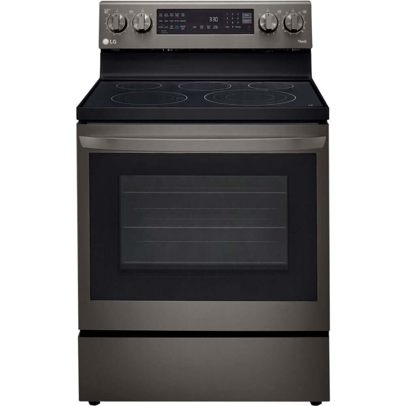 LG 30 in. 6.3-Cu. Ft. Electric Smart Range with InstaView and AirFry, Black Stainless Steel (LREL6325D)